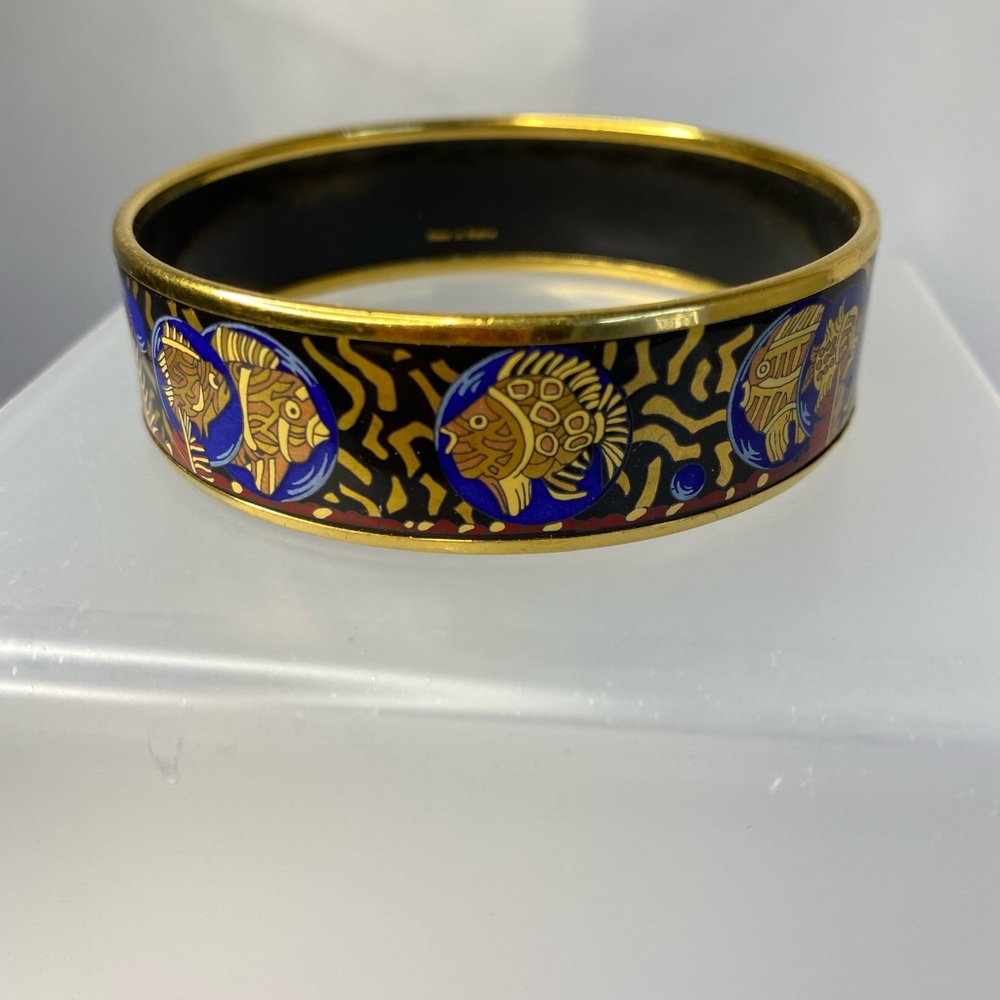 Vintage Hermes Enamel Bracelet Fish